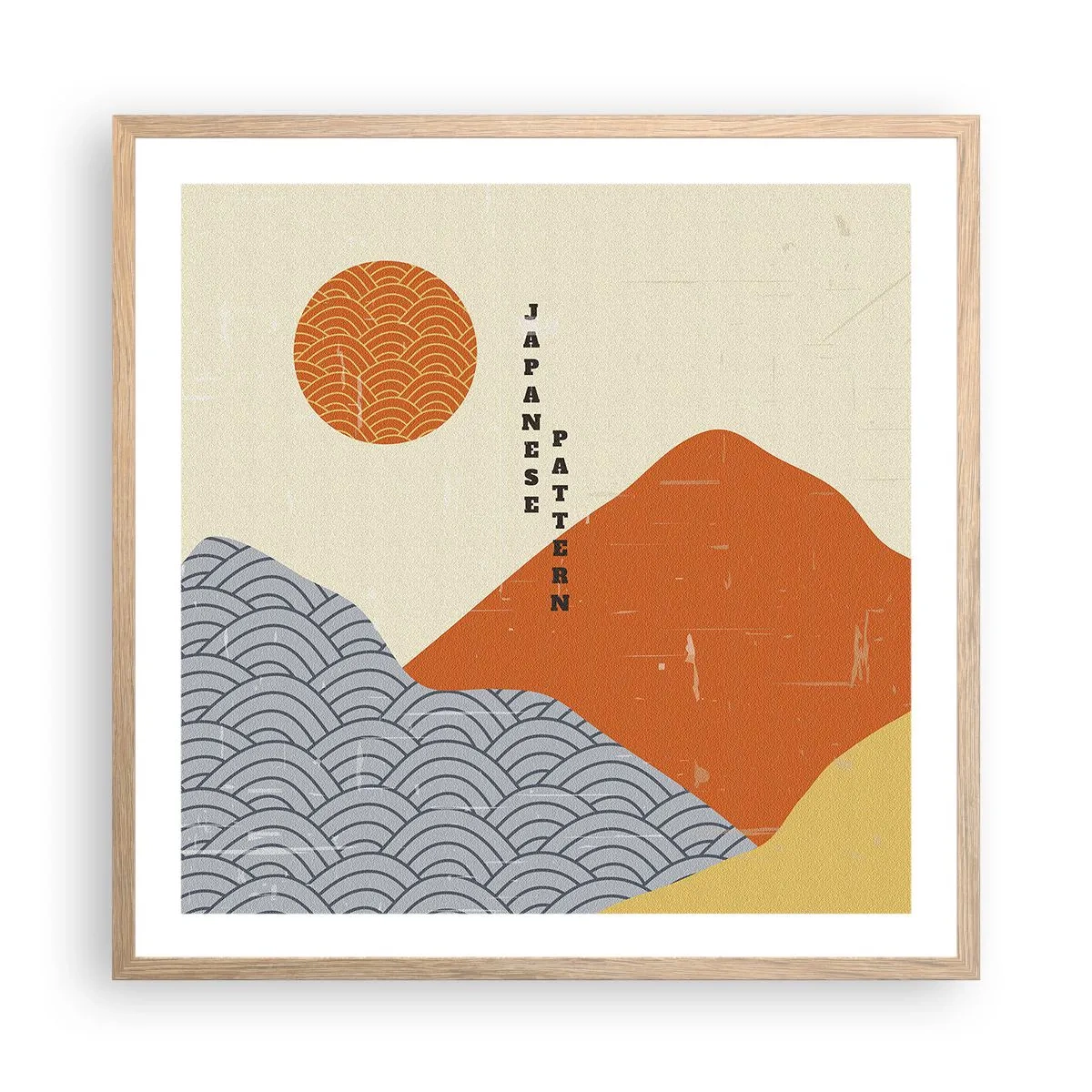 Poster in einem Rahmen aus heller Eiche - Im japanischen Geist - 60x60 cm