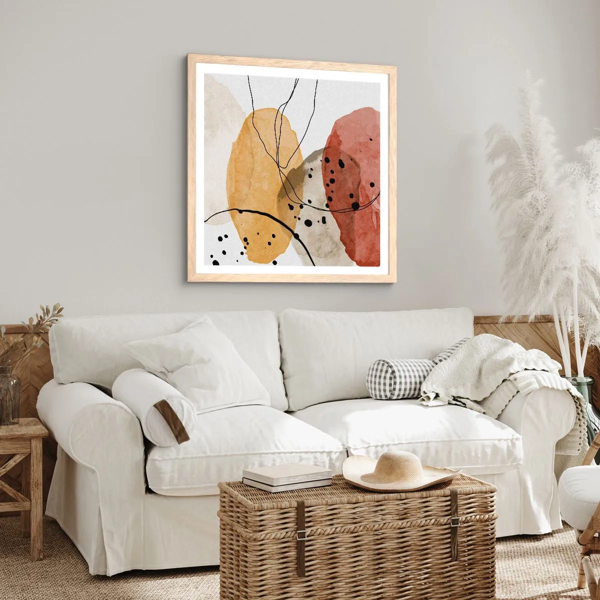 Poster in einem Rahmen aus heller Eiche - Wie leichte, transparente Luft - 40x40 cm