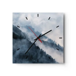 Wanduhr - Glasuhr - Mystik der Berge - 40x40 cm