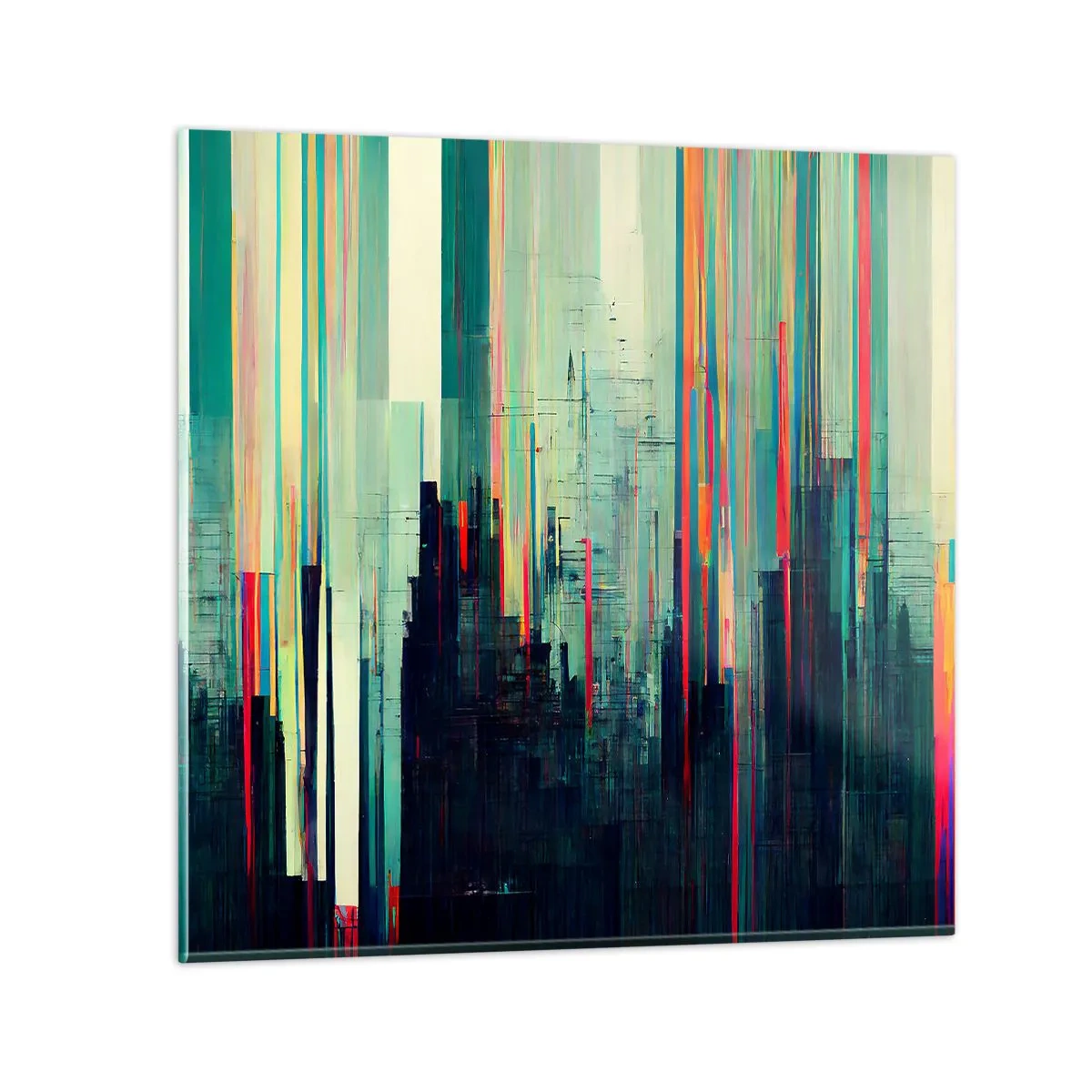 Glasbild - Bild auf glas - Futuristische Stadt - 60x60 cm