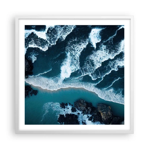 Poster in einem weißen Rahmen - In Wellen gehüllt - 60x60 cm