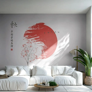 Maßgeschneiderte Fototapete Premium Canvas - Kennst du dieses Land? - Abstraktion, Japan, Kirschblüte