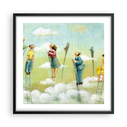 Poster in einem schwarzem Rahmen - Hinter deinem Traum - 50x50 cm