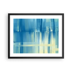Poster in einem schwarzem Rahmen - Komposition in Türkis - 50x40 cm