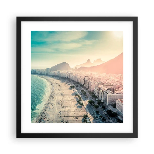 Poster in einem schwarzem Rahmen - Ewiger Urlaub in Rio - 40x40 cm