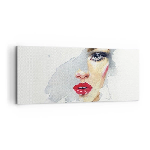 Bild auf Leinwand - Leinwandbild - Abspiegeln in einem Wassertropfen - 100x40 cm