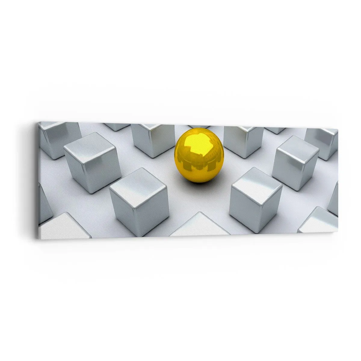 Bild auf Leinwand - Leinwandbild - Warum ich? Geometrische Zusammensetzung - 90x30 cm