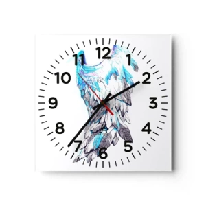 Wanduhr - Glasuhr - Ich brauche Flügel - 30x30 cm