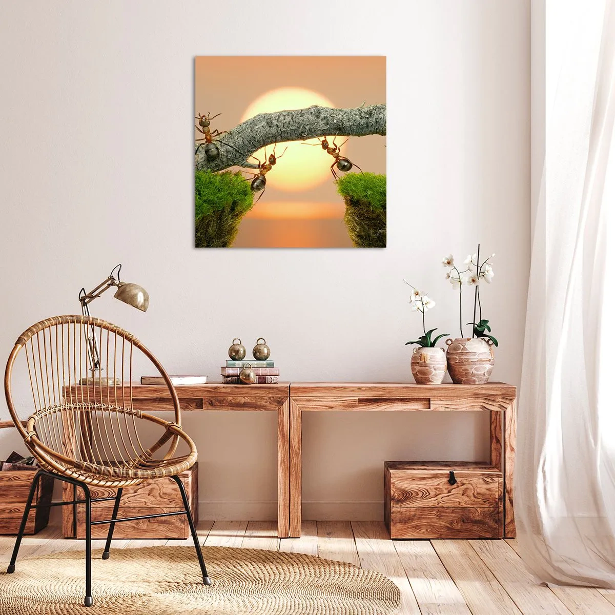 Bild auf Leinwand - Leinwandbild - Glücklich, zusammen arbeiten - 60x60 cm