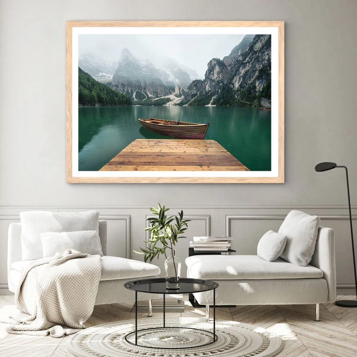 Poster in einem Rahmen aus heller Eiche - Und die stolzen Felsen der Stirn - 40x30 cm
