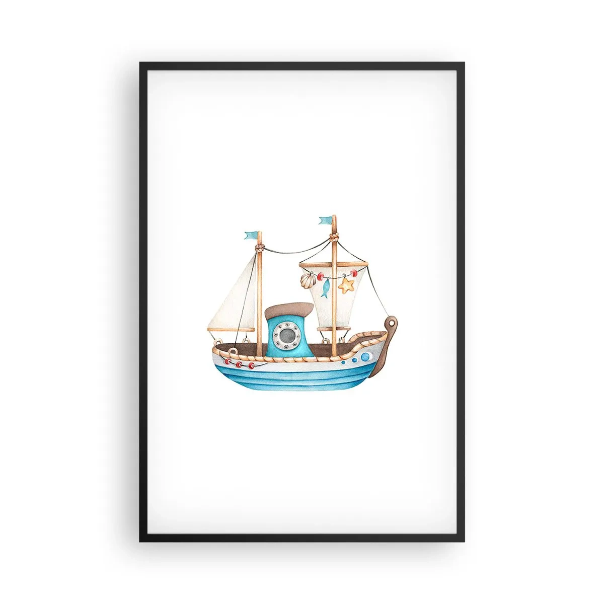 Poster in einem schwarzem Rahmen - Ahoi, Abenteuer! - 61x91 cm