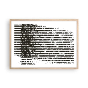 Poster in einem Rahmen aus heller Eiche - Rhythmus und Rauschen - 70x50 cm