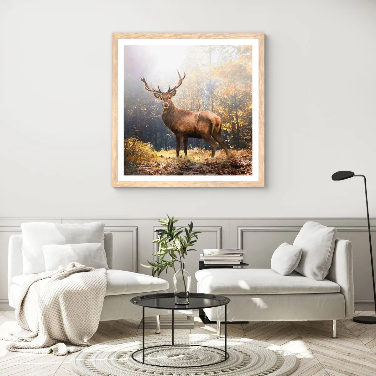 Poster in einem Rahmen aus heller Eiche - In voller Majestät - 40x40 cm