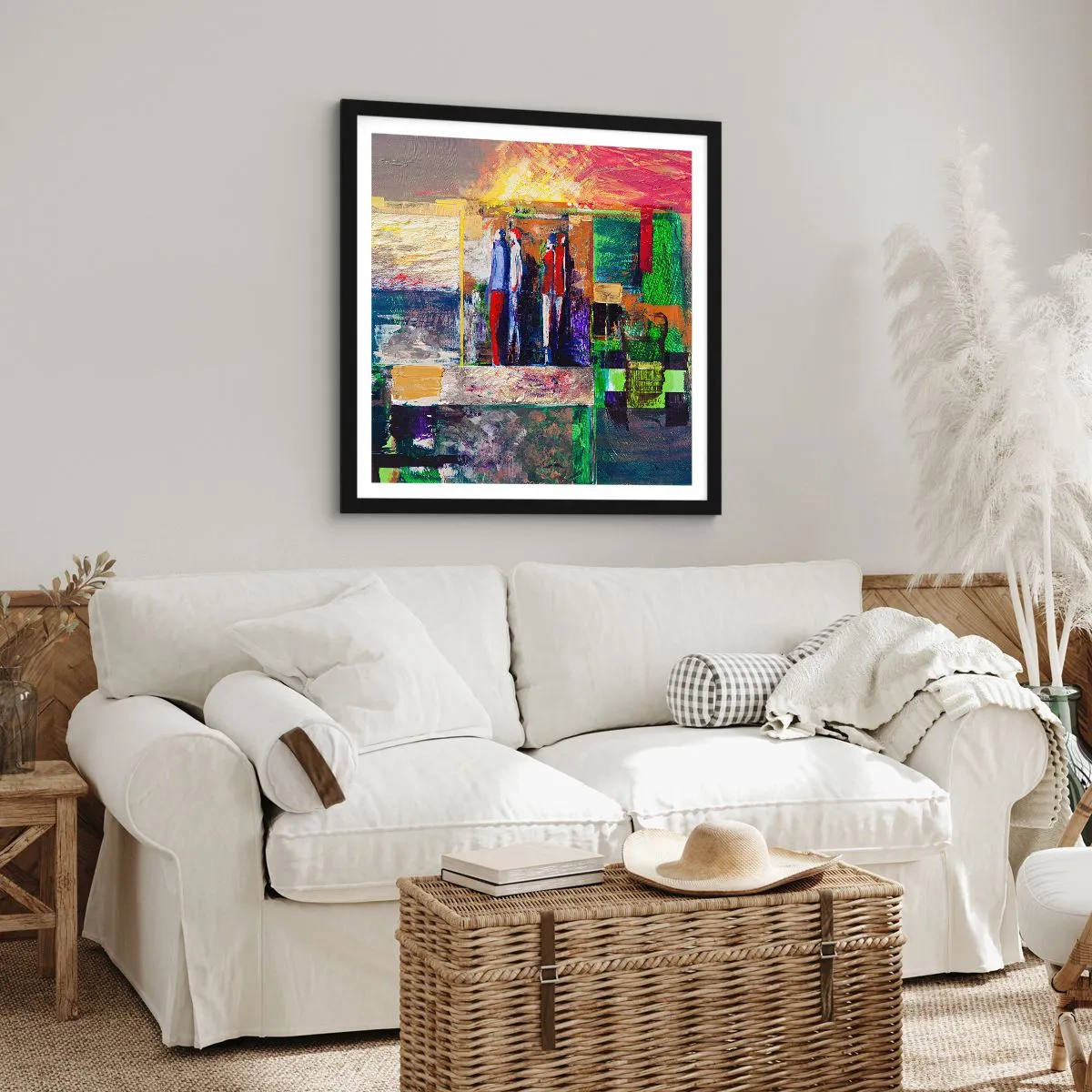 Poster in einem schwarzem Rahmen - Beziehungen und Emotionen - 50x50 cm