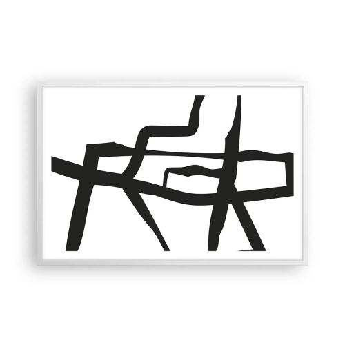 Poster in einem weißen Rahmen - Schwarz-Weiß-Design - 91x61 cm