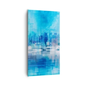 Bild auf Leinwand - Leinwandbild - In Blau ertrunken - 65x120 cm