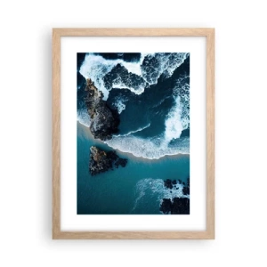 Poster in einem Rahmen aus heller Eiche - In Wellen gehüllt - 30x40 cm