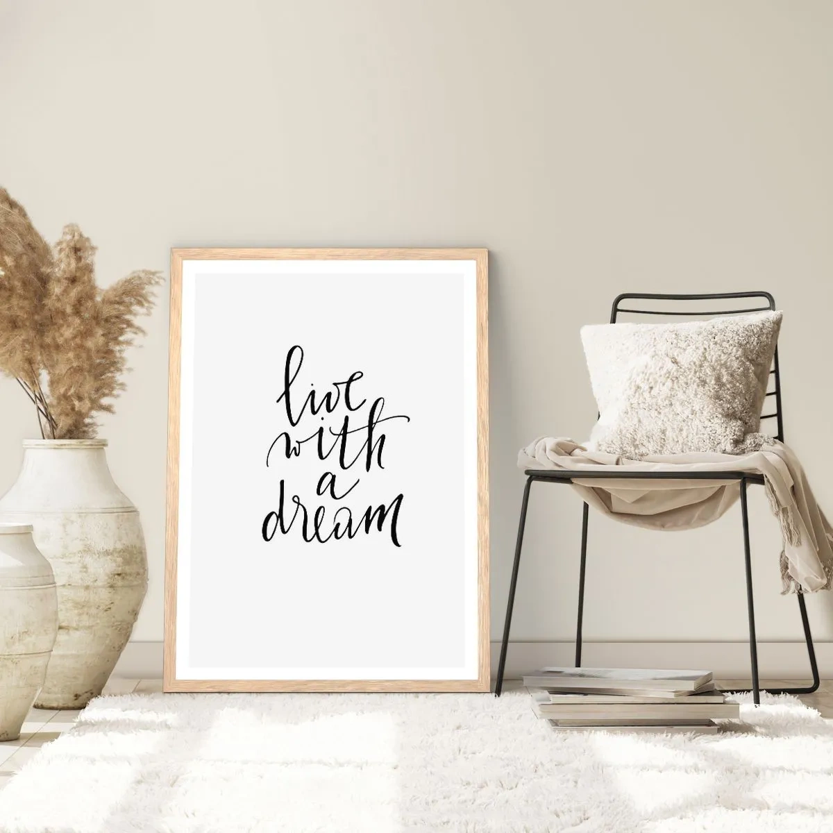 Poster in einem Rahmen aus heller Eiche - Na sicher - 50x70 cm