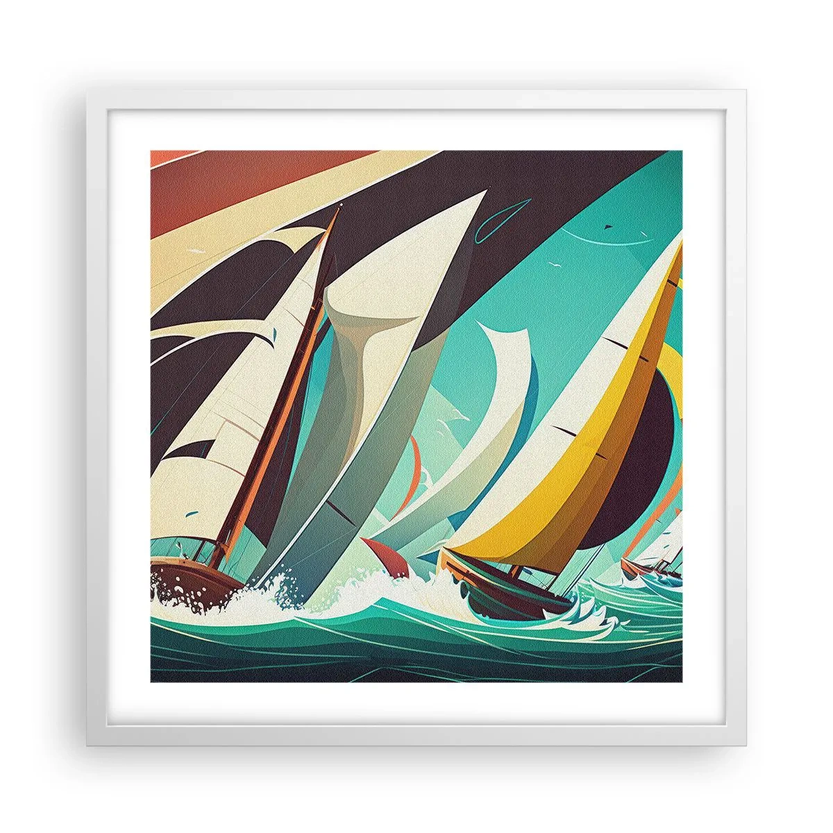 Poster in einem weißen Rahmen - Viel Glück mit den Elementen - 50x50 cm