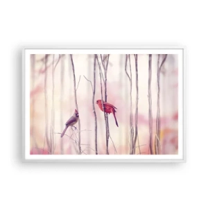 Poster in einem weißen Rahmen - Geschichte vom rosa Wald - 100x70 cm