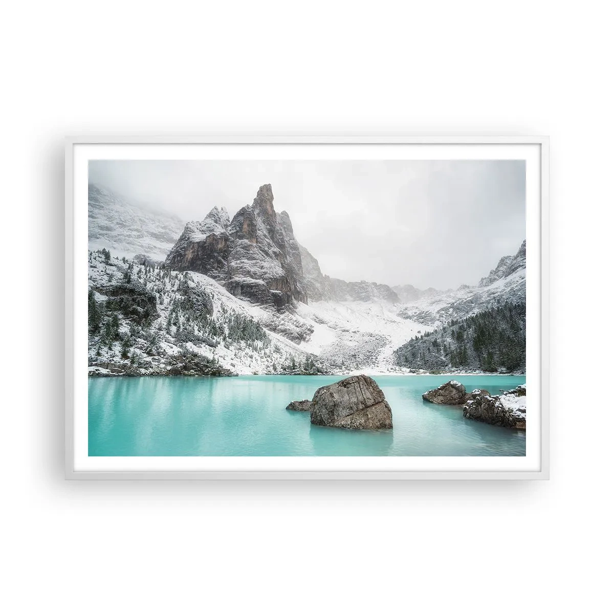 Poster in einem weißen Rahmen - Auf der Hut - 100x70 cm