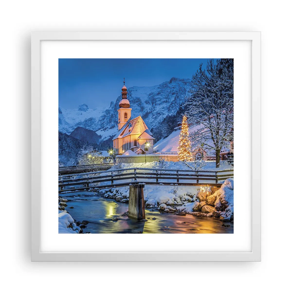 Poster in einem weißen Rahmen - Weihnachtsgeist - 40x40 cm