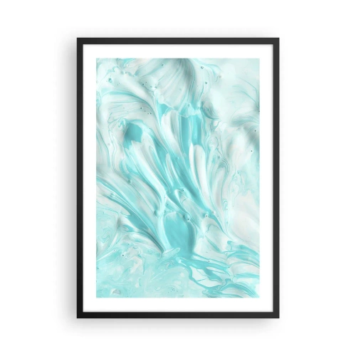 Poster in einem schwarzem Rahmen - Türkisfarbenes abstraktes Muster - 50x70cm - Für immer zusammen - Moderne Wanddekoration für Wohnzimmer und Schlafzimmer ARTTOR