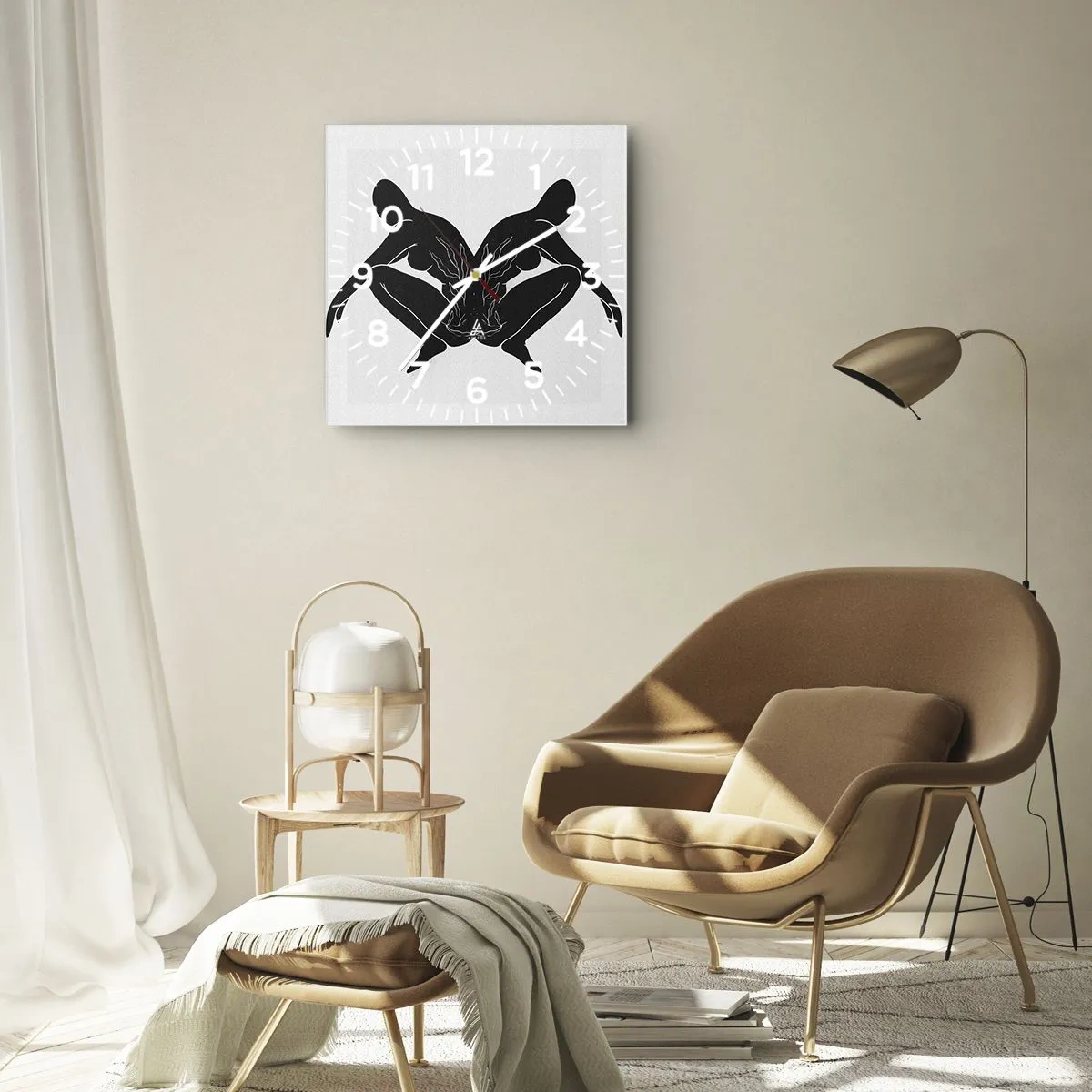 Wanduhr - Glasuhr - Gemeinsame Seele - 30x30 cm