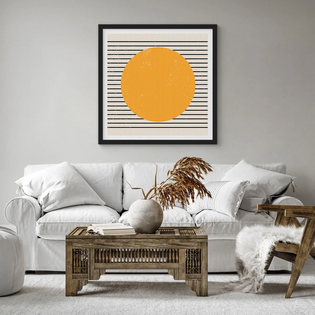 Poster in einem schwarzem Rahmen - Die Kraft der Einfachheit - 30x30 cm