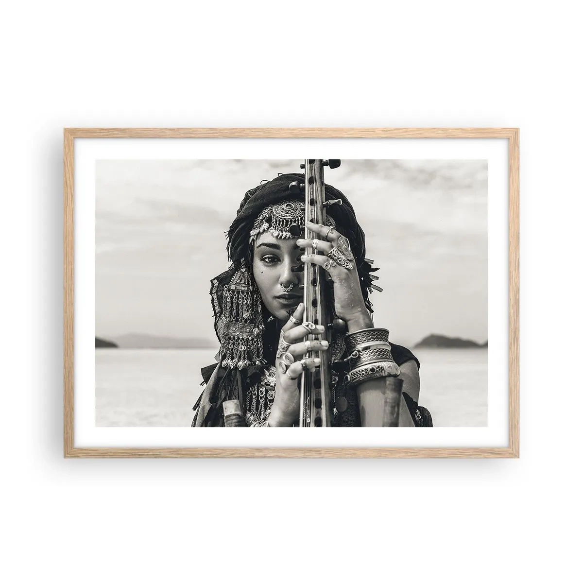 Poster in einem Rahmen aus heller Eiche - Die Musik des Orients selbst - 70x50 cm