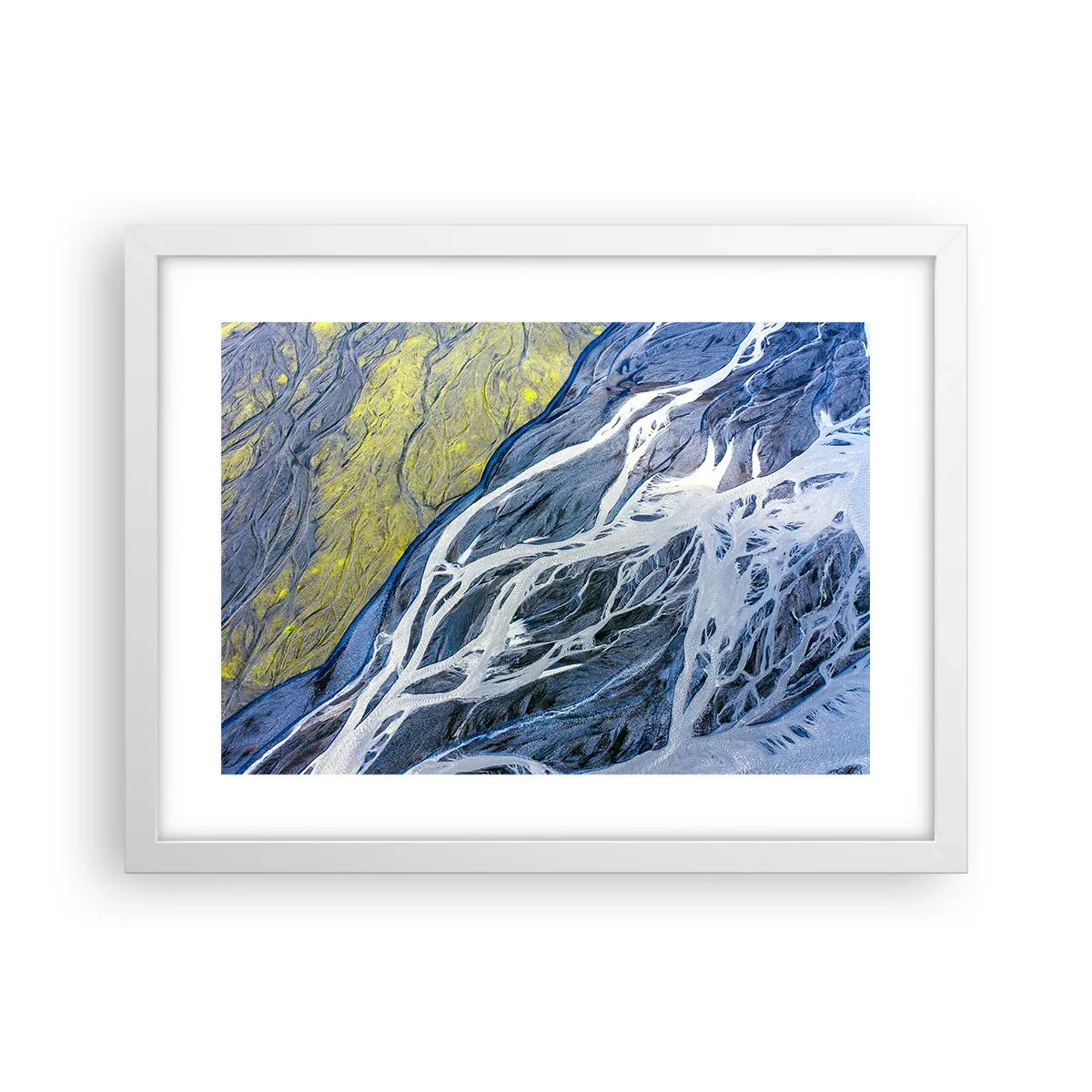 Poster in einem weißen Rahmen - Felsmalereien der Natur - 40x30 cm