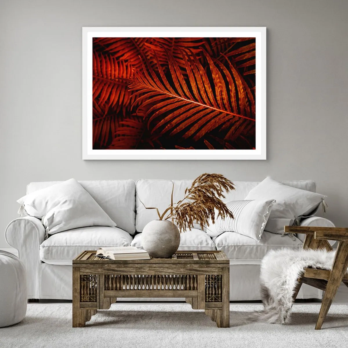 Poster in einem weißen Rahmen - Die Hitze des Lebens - 50x50 cm