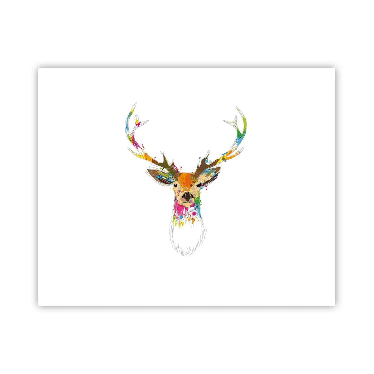 Poster - Ein mildes Reh in Farbe getaucht - 50x40 cm