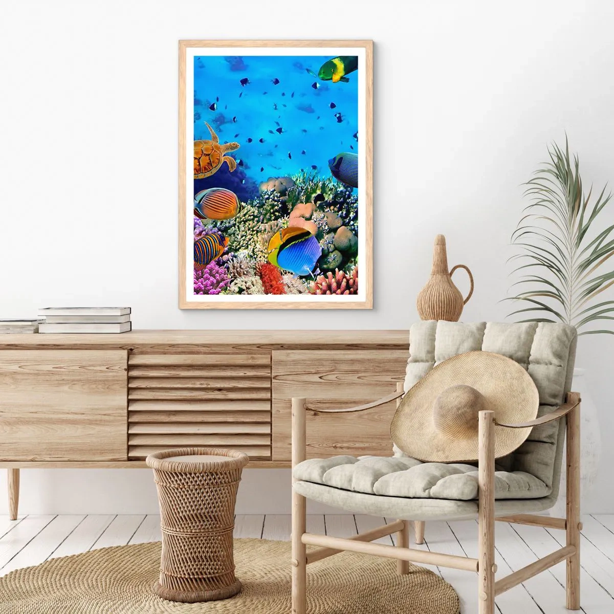 Poster in einem Rahmen aus heller Eiche - Und was wissen wir über das Leben ... - 70x100 cm