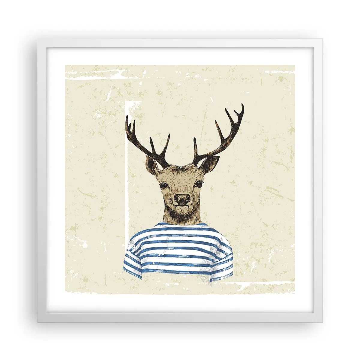Poster in einem weißen Rahmen - Weil ich gestreifte T-Shirts mag! - 50x50 cm
