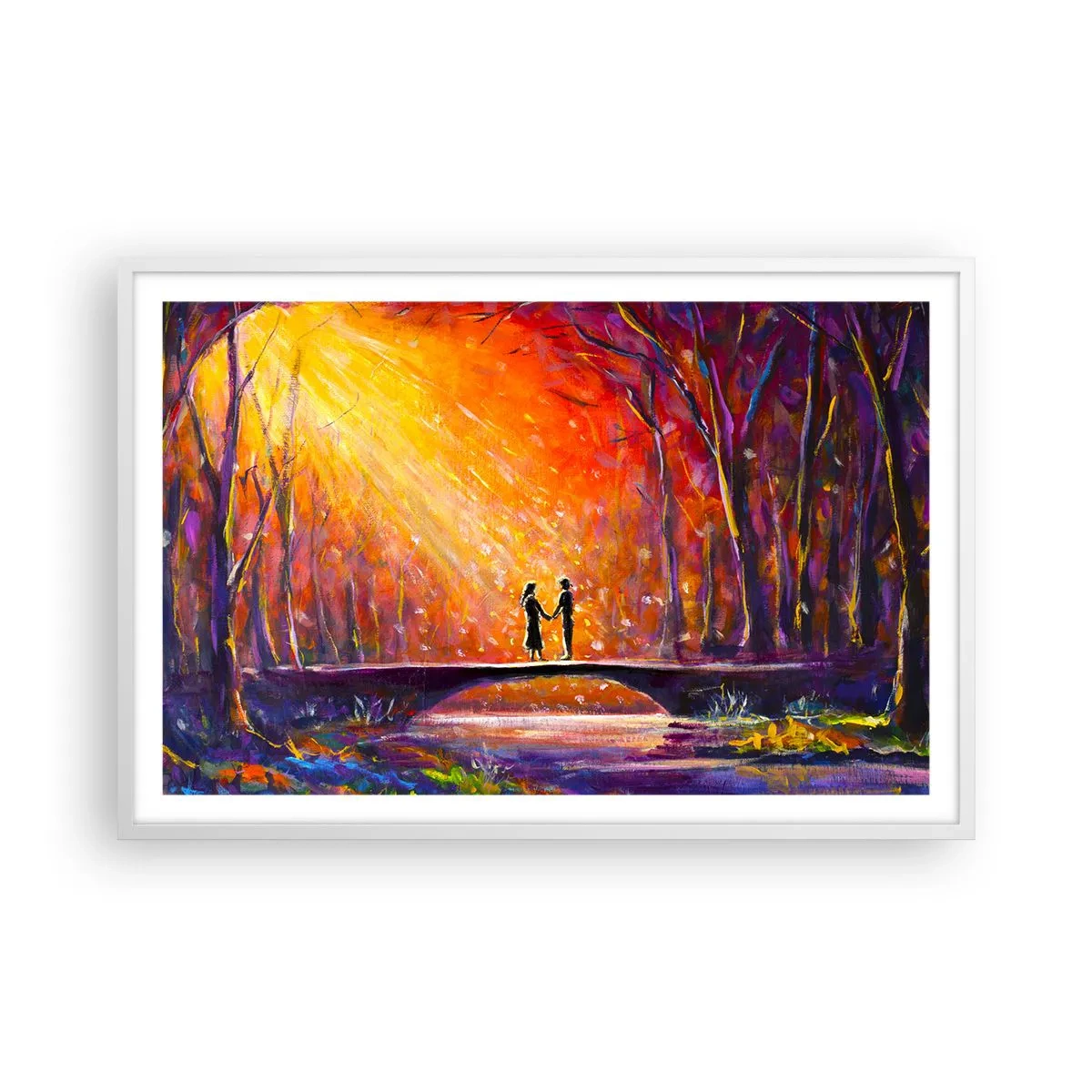 Poster in einem weißen Rahmen - Der Himmel liebt sie auch - 91x61 cm