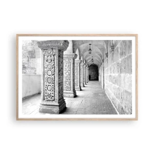 Poster in einem Rahmen aus heller Eiche - Und wo geht’s hin...? - 100x70 cm