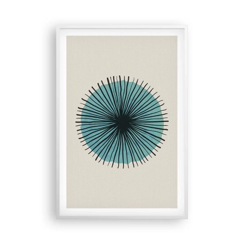 Poster in einem weißen Rahmen - Strahlend im Blau - 61x91 cm