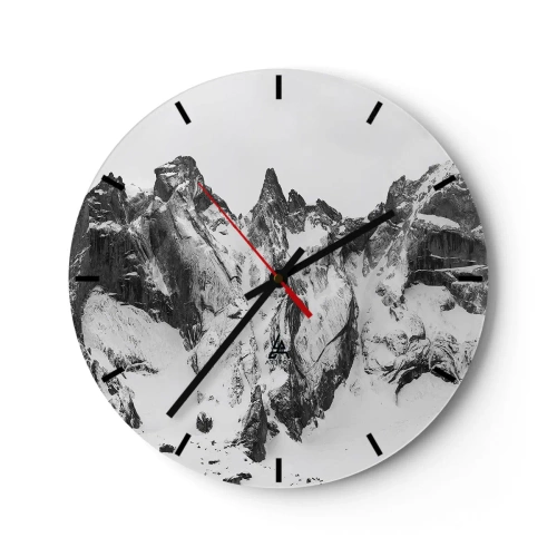 Wanduhr - Glasuhr - Gefährlicher Granitgrat - 40x40 cm
