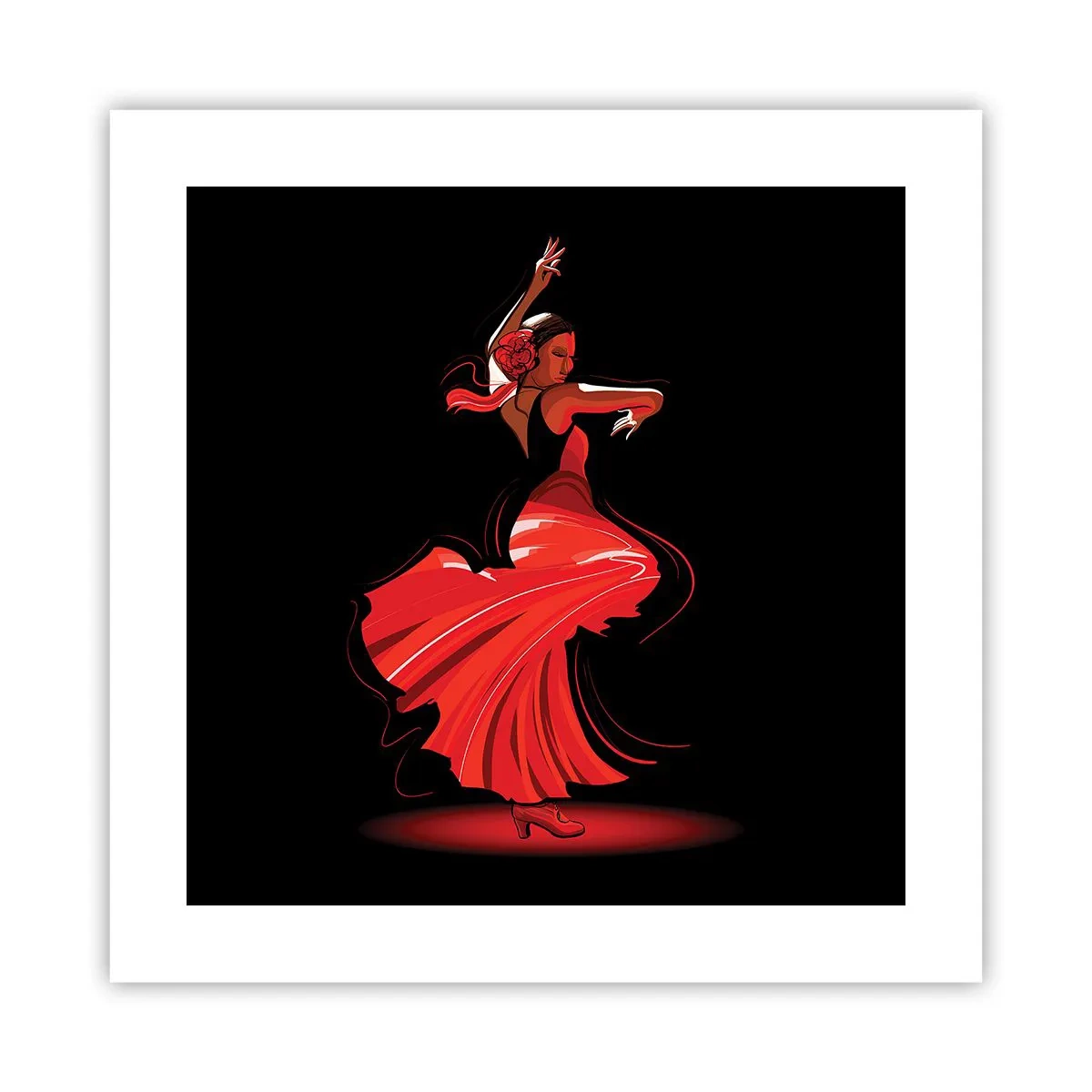 Poster - Der feurige Geist des Flamenco - 40x40 cm