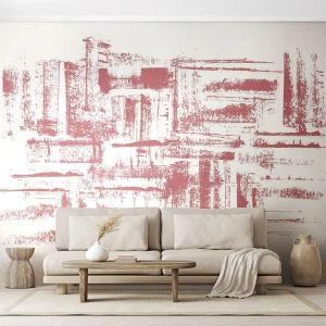 Maßgeschneiderte Fototapete Premium Canvas - Die rote Stadt - Abstraktion, Grafik, Malerei