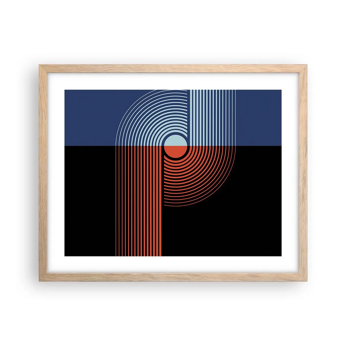 Poster in einem Rahmen aus heller Eiche - In einer geometrischen Umarmung - 50x40 cm