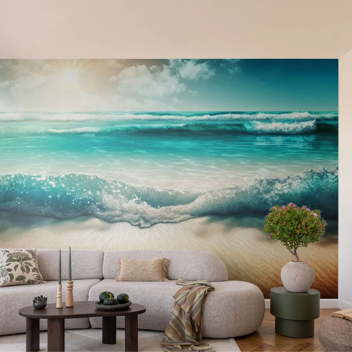Fototapete Premium Canvas - Frieden des Ozeans - Strand, Meer, Rand - 250x175 cm