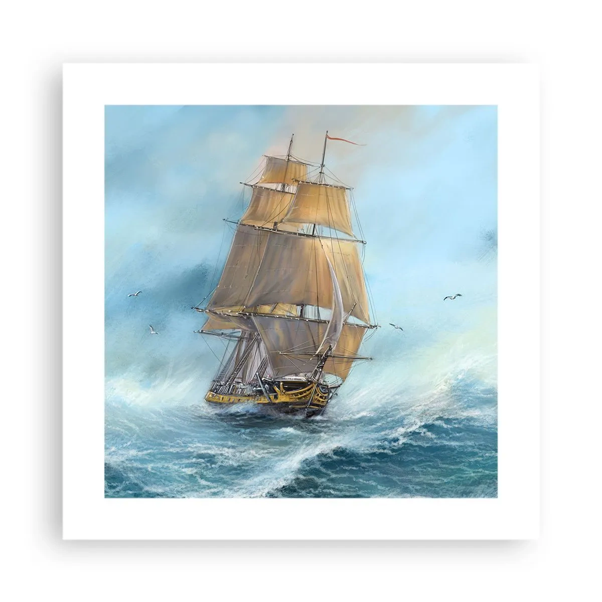 Poster - Über die Wellen gleiten - 40x40 cm