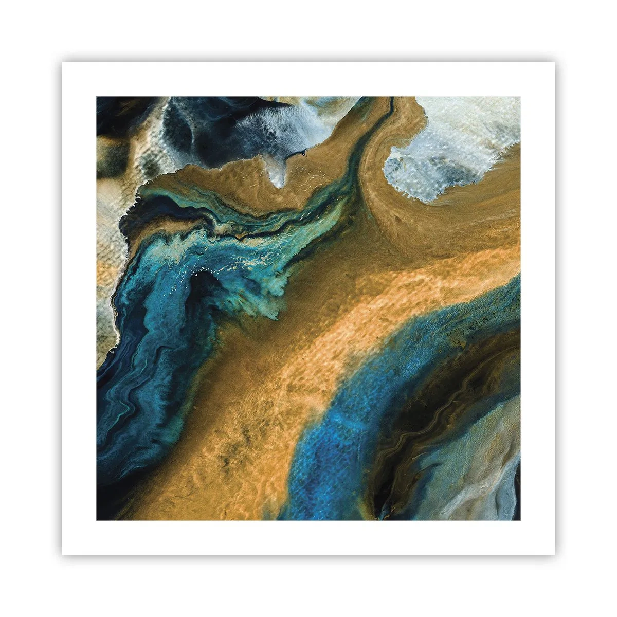 Poster - Blau - Gelb - gegenseitige Beeinflussung - 50x50 cm