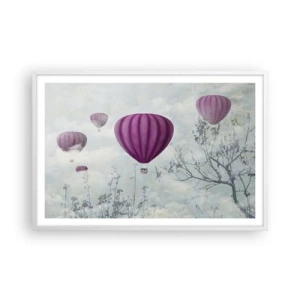 Poster in einem weißen Rahmen - Wie Schiffe am Himmel - 91x61 cm