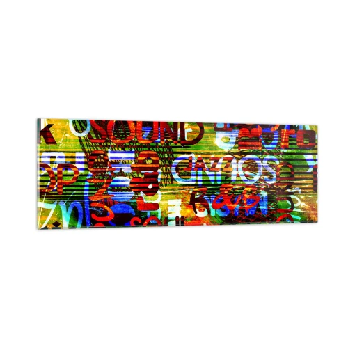 Glasbild - Bild auf glas - Alle Farben des Klangs - 90x30 cm