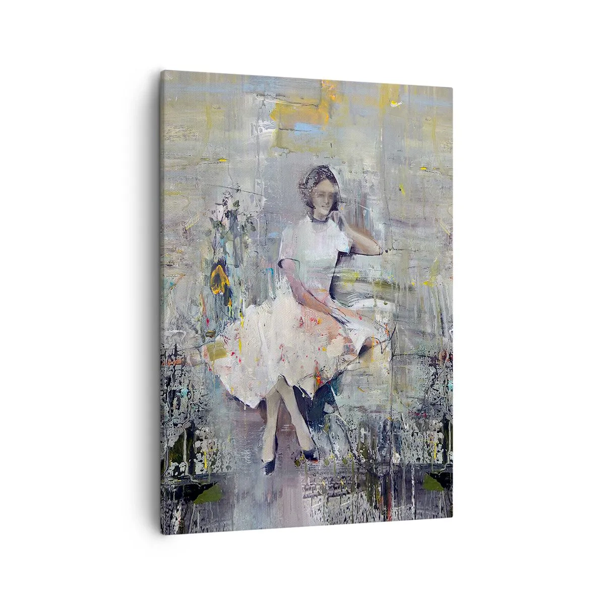Bild auf Leinwand - Leinwandbild - Künstlerisches Porträt einer Frau in Pastellfarben - 50x70cm - Klassisch und modern - Moderne Wanddekoration für Wohnzimmer und Schlafzimmer ARTTOR