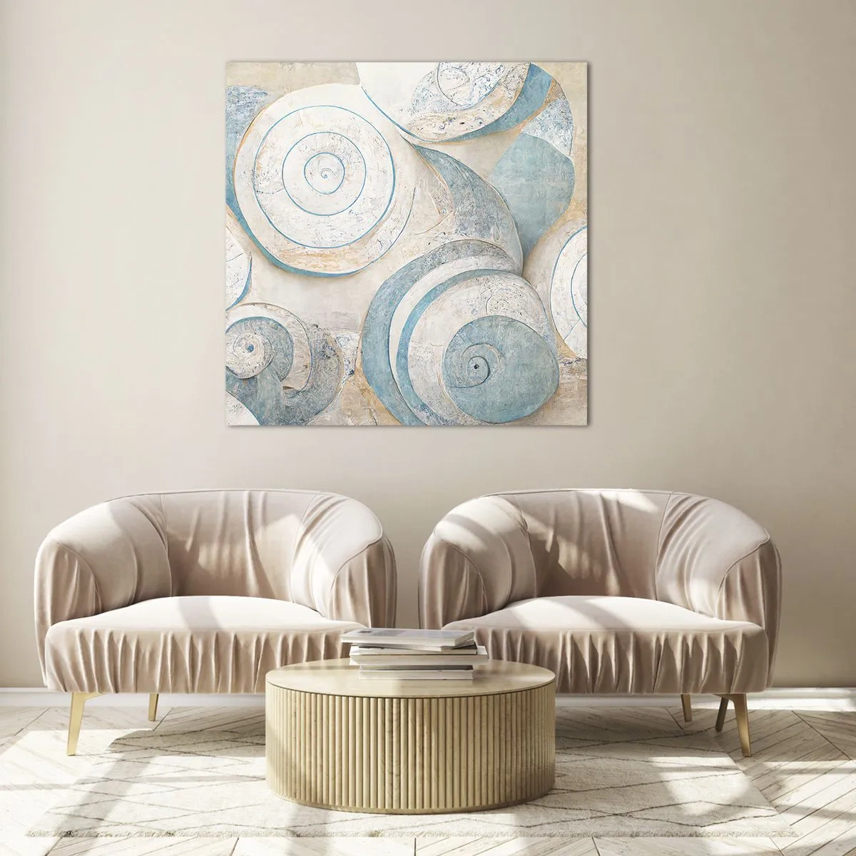 Glasbild - Bild auf glas - Was verbirgt sich in der Muschel? - 60x60 cm