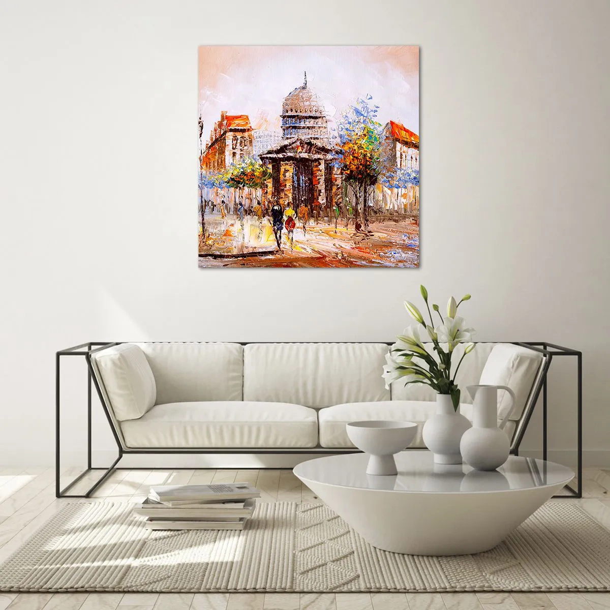 Glasbild - Bild auf glas - Pariser Spaziergang - 40x40 cm